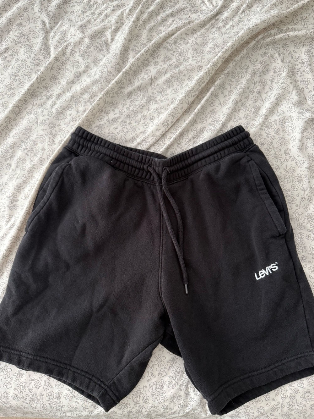 Levi's Black Logo Drawstring Sweat Shorts
